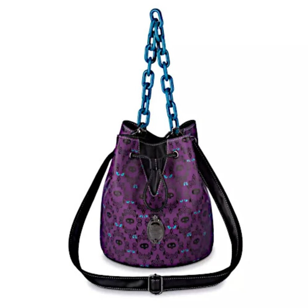 Disney Parks Loungefly Haunted Mansion Glow In The Dark Wallpaper Bucket Bag NEW